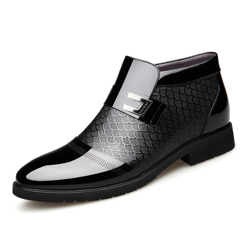 

Nice Fashion Winter Boots Men Leather Shoes Brand Male Footwear Warm Fur Shoes Mens Ankle Boots KA2560