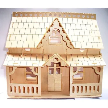 

Kids Gifts Artificial Christmas Non-toxic Crafts Doll Houses Miniature Kit DIY Wooden Assembly Model Educational Toy 3D Adult