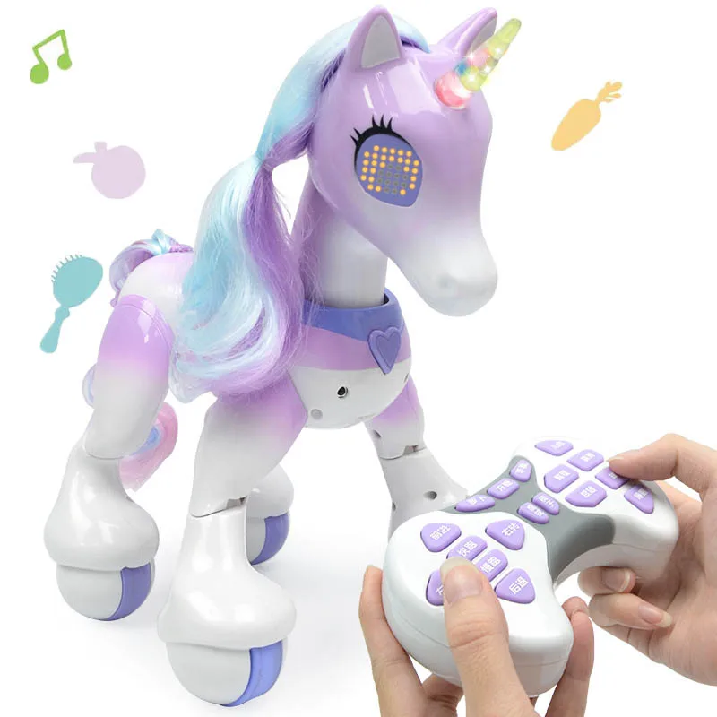 Brinquedo de Cavalo de Estimação Inteligente Elétrico Unicórnios Crianças Novo Robô Toque Indução Eletrônico Animal Estimação Brinquedos Educativos 2 Animais eletrônicos
