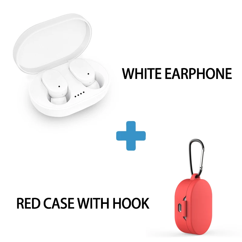A6S TWS мини наушники Bluetooth 5,0 наушники для Xiaomi для Redmi беспроводные 5,0 TWS наушники с микрофоном для iPhone - Цвет: White Red Case