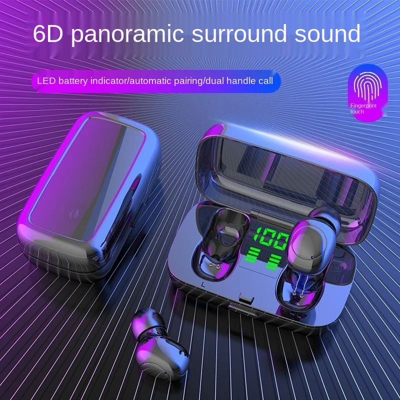 

Digital Display TWS Bluetooth xg23 binaural In-ear stereo Bluetooth earphone Portable charging compartment Fingerprint touch