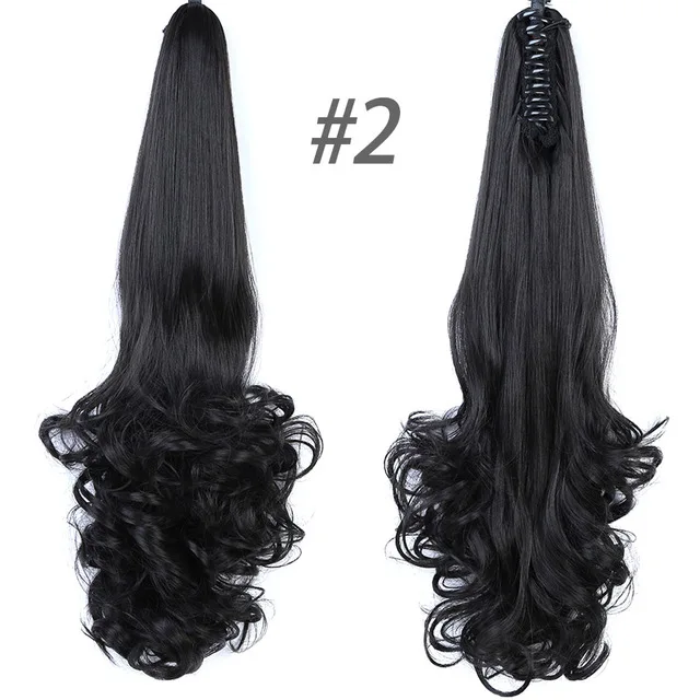 BUQI 2" длинные волнистые волосы с клипсой в конском хвосте для наращивания термостойкие синтетические натуральные волнистые накладные волосы - Цвет: 1106-2