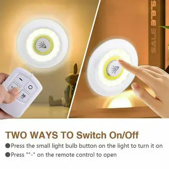 

LED Wireless Under Cabinet Light Motion Sensor Night Lamp Pat Light With Remote Control Night Light for Home Bedroom Living Room