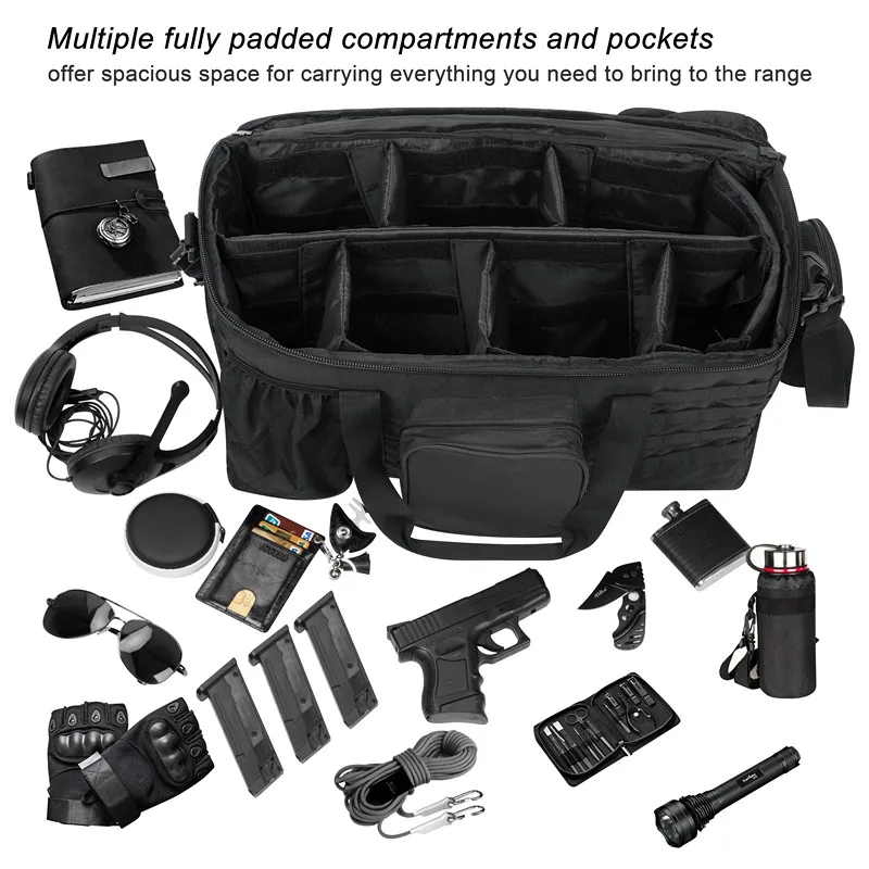 SoarOwl Tactical Gun Target Bag Pistol Shooting Duffel Bag Large Capacity 600D Fabric Waterproof and Wearable Hunting Range Bag 3