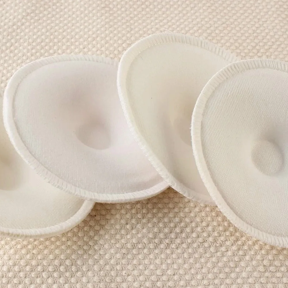 4Pcs（2 pairs) Cotton Reusable Breast Pads Nursing Waterproof Plain Pad Baby Breastfeeding Accessory High Quality Safety