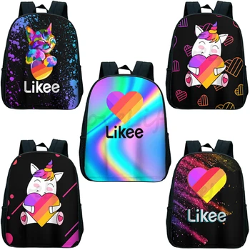 

12 Inch Bagpack Likee Video APP like Likee Backpack Multi-pattern SchoolBag for Teenagers Students Kids Rucksack Book Bag