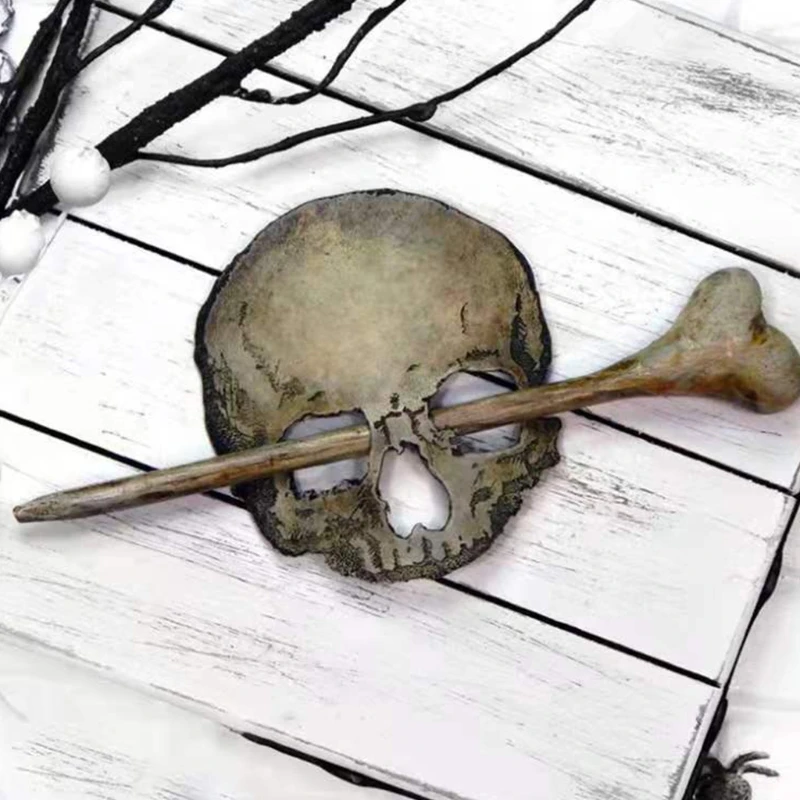 Halloween Retro Witch Hair Barrette Dragon Death Head Skull Moth Hair Sticks Celtics Gothic Hairpin Pagan Jewelry Gift