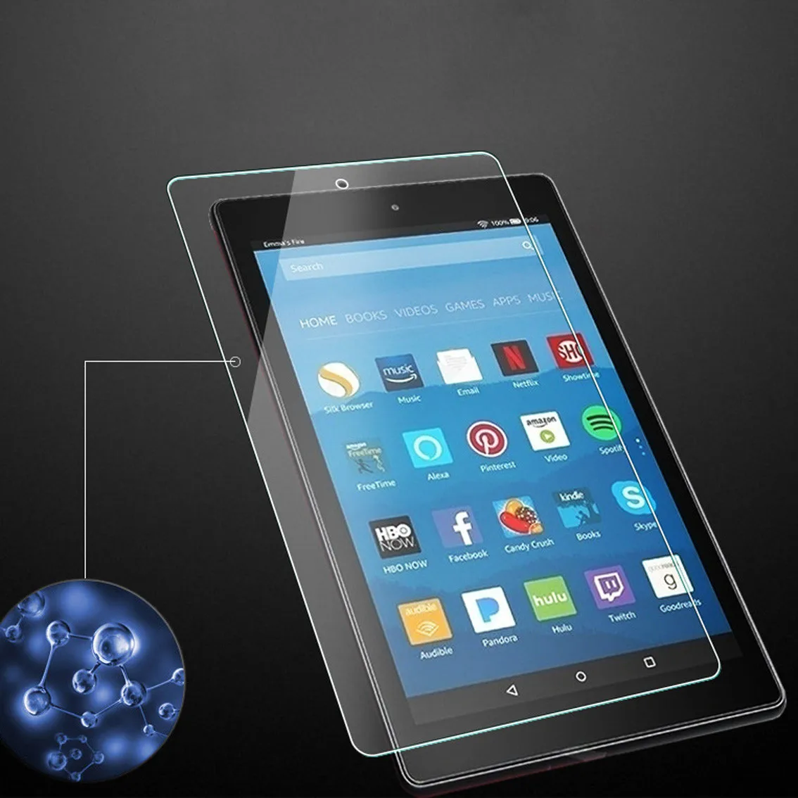 Ультратонкое закаленное стекло 9H для защиты экрана Kindle Fire HD 10 2019/2017 дюймов