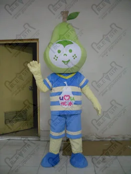 

quality pear mascot costumes cartoon green fruit mascot design