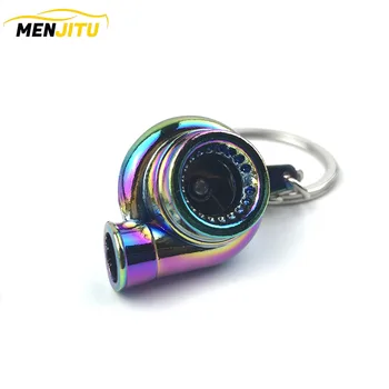 

Whistle Sound Turbo Keychain Sleeve Bearing Spinning Auto Part Model Turbine Turbocharger Key Chain Ring Keyfob Keyring