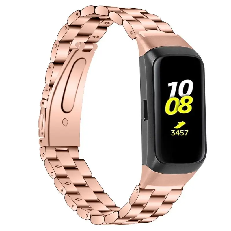 Подходит для samsung Galaxy Fit SM-R370 ремешок из нержавеющей стали с тремя бусинами