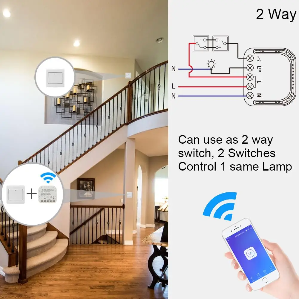 16A eWelink, Wifi, умный переключатель для умного дома, автоматизация, Wi-Fi модуль, поддержка внешнего переключателя, работа с Alexa Google Home