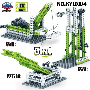 

Crane Model Building Block Kits Power Percussion Machinery Blocks Domino Machine Tower Crane Bricks for Children Education
