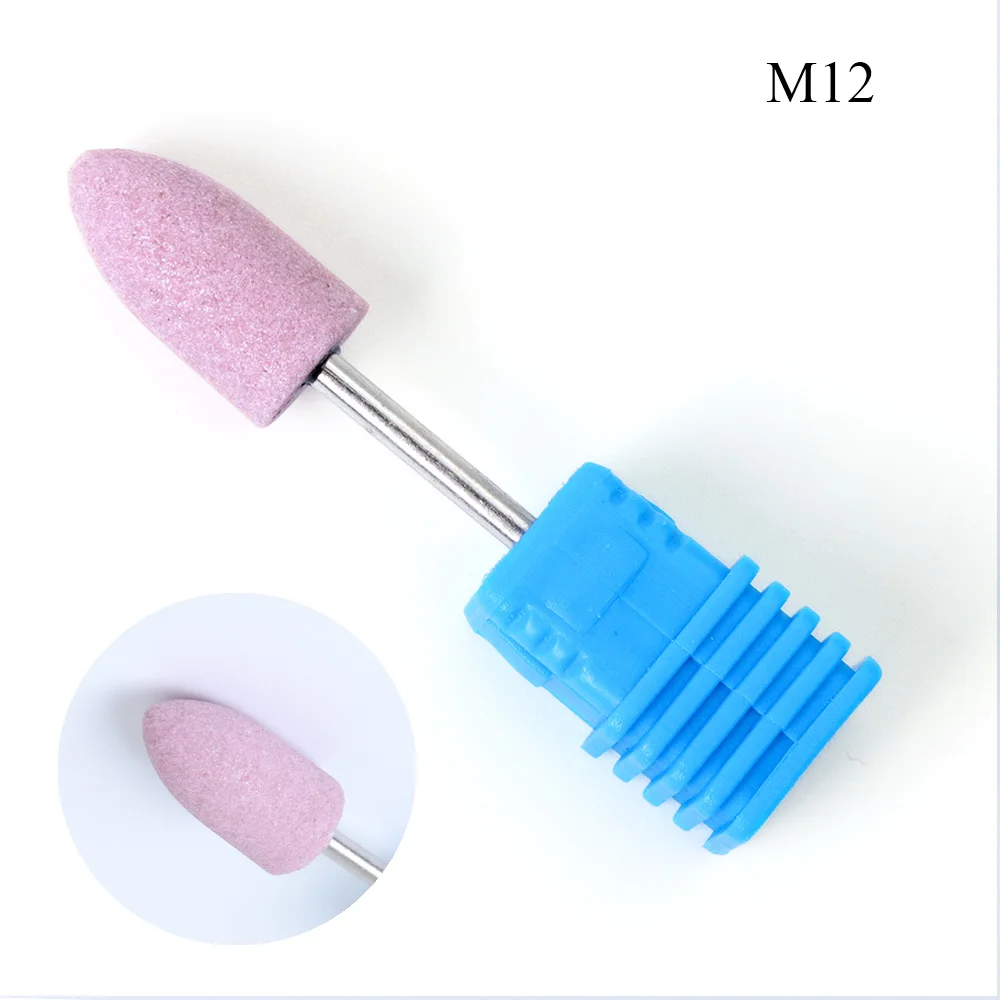 22 типа алмазные керамические роторные пилки для ногтей кутикулы чистящие фрезы щетка для электрического маникюра аксессуары для ногтей лаги/м/с - Цвет: M12