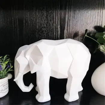 

Simple Resin Elephant Ornament Animal Figurine Toy for Office Home Decoration