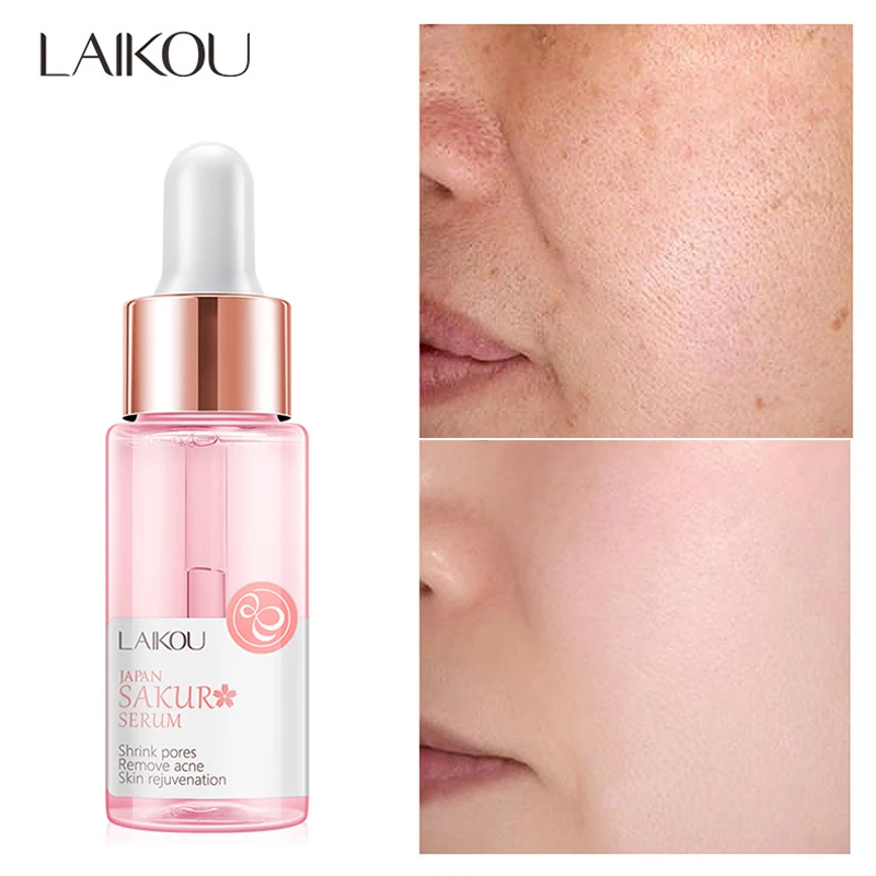 

Japan Sakura Serum Hyaluronic acid Shrink Pores Remove acne Skin rejuvenation Whitening Essence Vitamin C Brighten Moisturizing