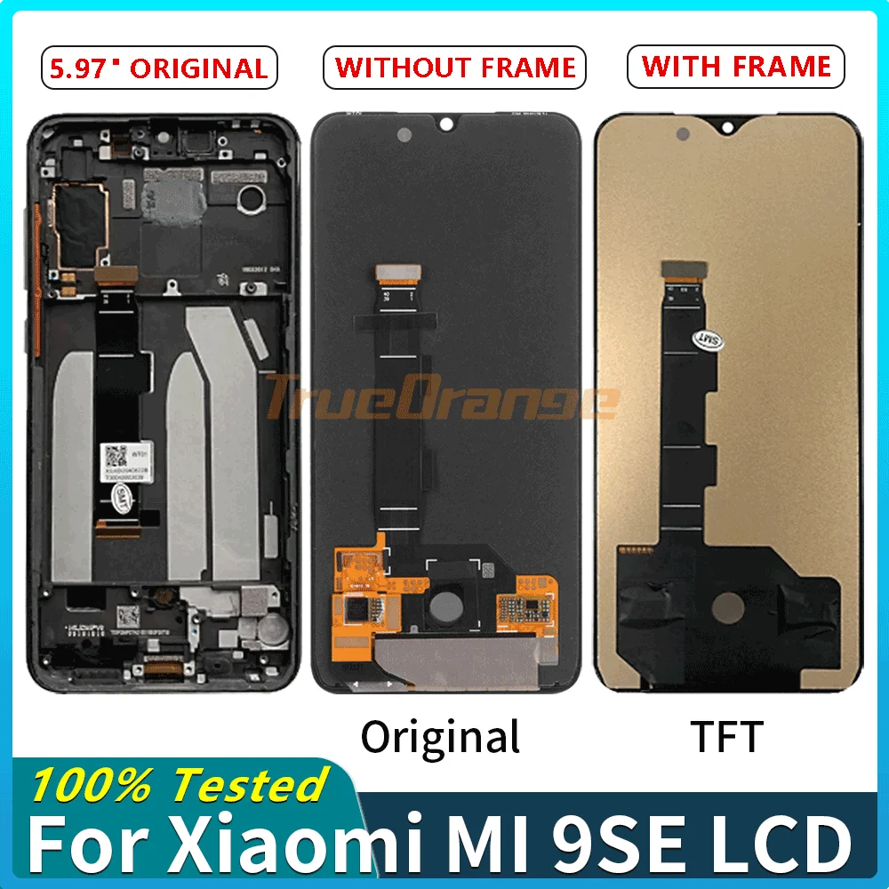 100% Оригинальный 5 97 &quotAmoled ЖК дисплей с рамкой для Xiaomi Mi 9 se сенсорным экраном