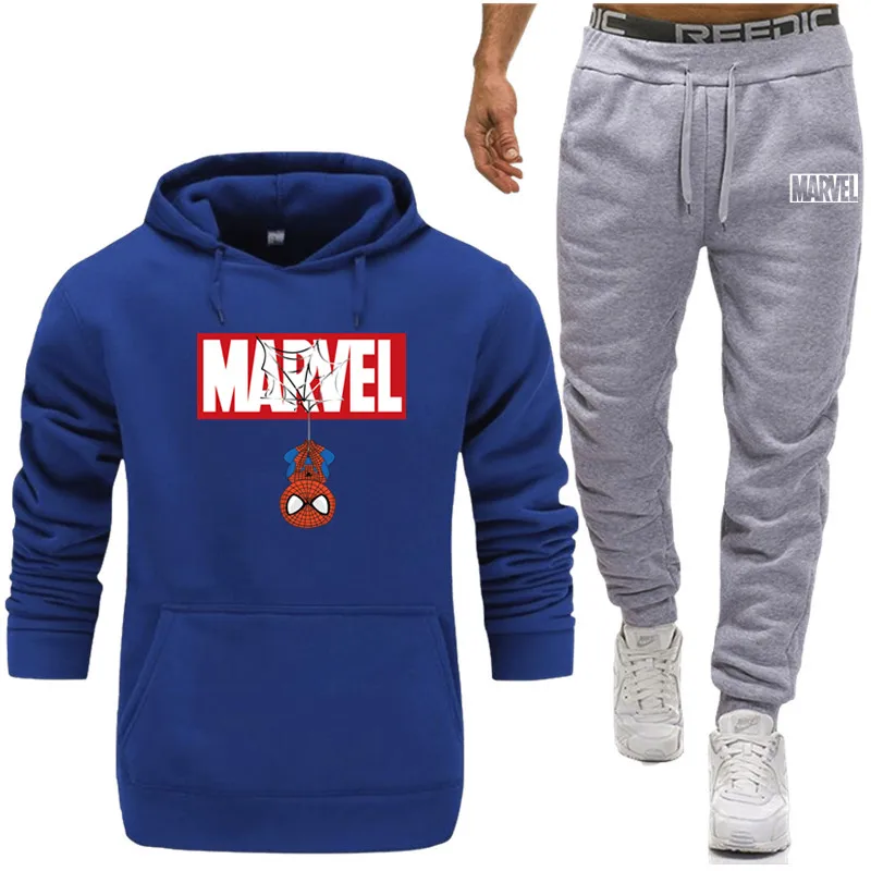 Мужской Человек-паук marvel Спортивная одежда для бега костюмы тренажерный зал для обучения фитнесу пальто толстовки брюки наборы мужской спортивный костюм для бега - Цвет: Photo Color 5