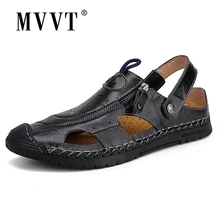 Classic Soft Genuine Leather Men Sandals Comfortable Slipper Men Summer Shoes Comfort Beach Sandals Outdoor Sneaker Flip Flops