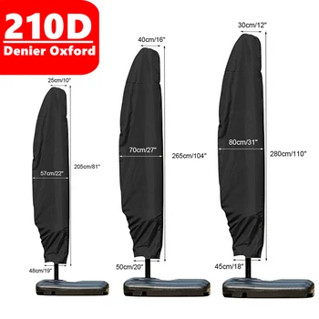 

280cm 210D Denier Patio Cantilever Parsol Waterproof Rain Proof Dust Anti Wind Garden Sun Protector Umbrella Banana Cover