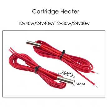 

5pcs/lot 12V 40W 30W Cartridge Heater 24V 40W Extruder Part Heating Tube Ceramic Extrusion 3D Printers Parts