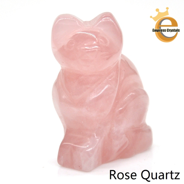 Stone Carving Cat Figurine Natural Gemstone Quartz Agate Jade Crystal Healing Animals Statue Home Decoration