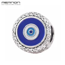 New silver charms 925 Sterling silver Glamour Blue Enamel Evil Eyes enamel beads fit bracelets bangle DIY for women fine jewelry