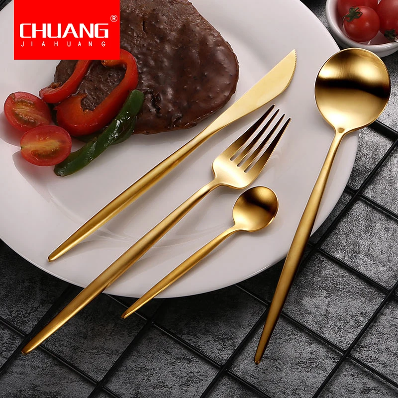 

1pc Gold Solid Tableware Fork Knife Spoon Stainless Steel Fork Knife Spoon Dinnerware Table Food Fork Knife Spoon Dinnerware