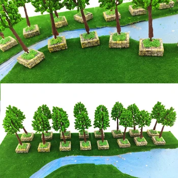 

16pcs kit 8.7cm HO 1:85 Scale Pine Tree Model Railroad Architecture Diorama Tree with Tree Altar for DIY Scenery Landscape