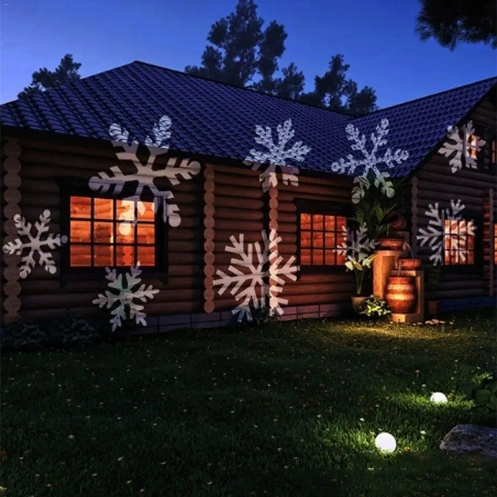 Рождественское украшение 6 карт лазерный Сказочный светильник для проектора Снежинка Водонепроницаемый светодиодный светильник для дома и сада