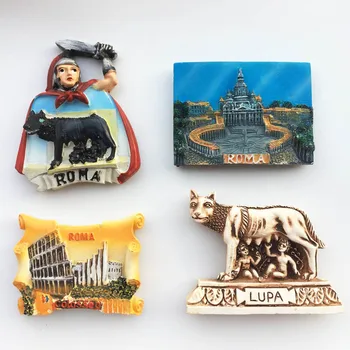 

Fridge magnet souvenirs Rome Wolf Child Legend Sculpture Colosseum Saint Peter Square Decorative Magnetic Refrigerator Stickers