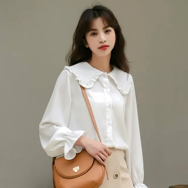 Shirts Women Solid Simple New Arrival Spring Korean Style Chic Trendy Casual Blouses Elegant Vintage Womens
