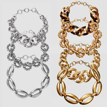 

Girlgo ZA Punk Big Metal Choker Necklace Women 2020 Newest Fashion Circle Maxi Collar Necklace Statement Jewelry Christmas Gifts