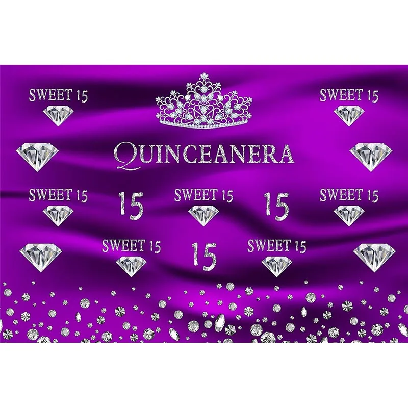Mehofoto Quinceanera фиолетовый фон для фотографии сладкий 15 день рождения декоративная Растяжка алмаз Испания взрослая церемония 329