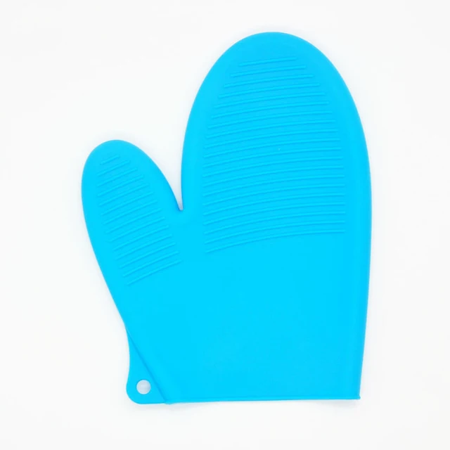 Microwave Oven Mitts Silicone Kitchen Gloves Waterproof Hot Heat Resistant Silicon BBQ Grill Glove Cooking Mitts Baking Grilling Blue