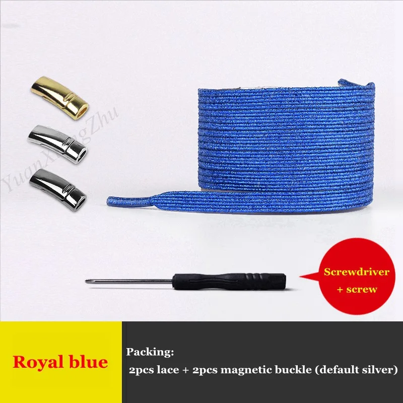 Royal blue Магнитные шнурки новые эластичные фиксирующие шнурки креативные быстро не завязываются шнурки для детей и взрослых шнурки для кроссовок - Цвет: Royal blue