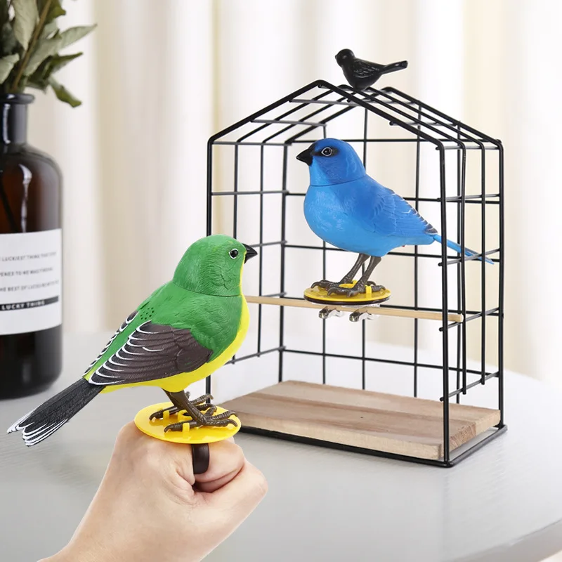 Voice Control Singing Bird Music Lights Electronic Toys Pet Simulation Wrist Birds Interactive Educational Toys for Kids Gift