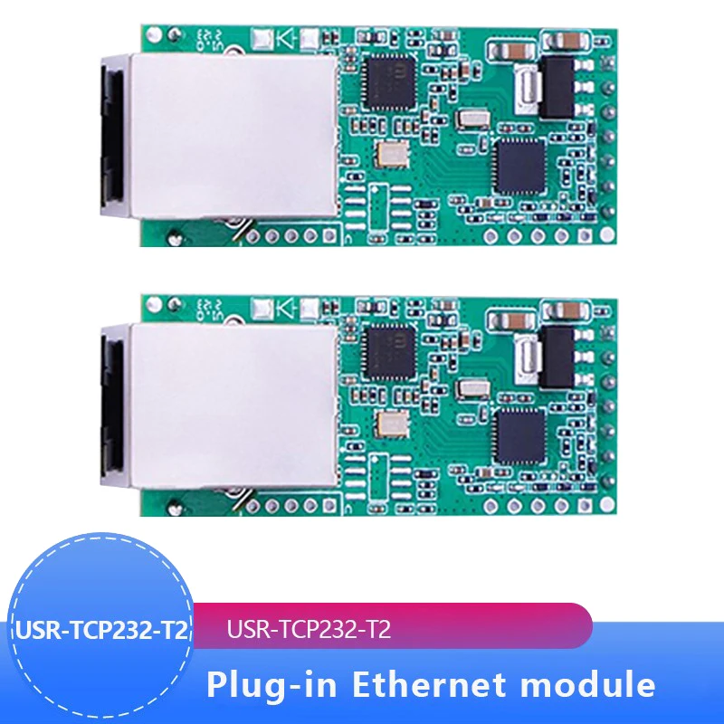 

2pcs USR-TCP232-T2 Tiny Serial Ethernet Converter Module Serial UART TTL to Ethernet TCPIP Module Support DHCP and DNS