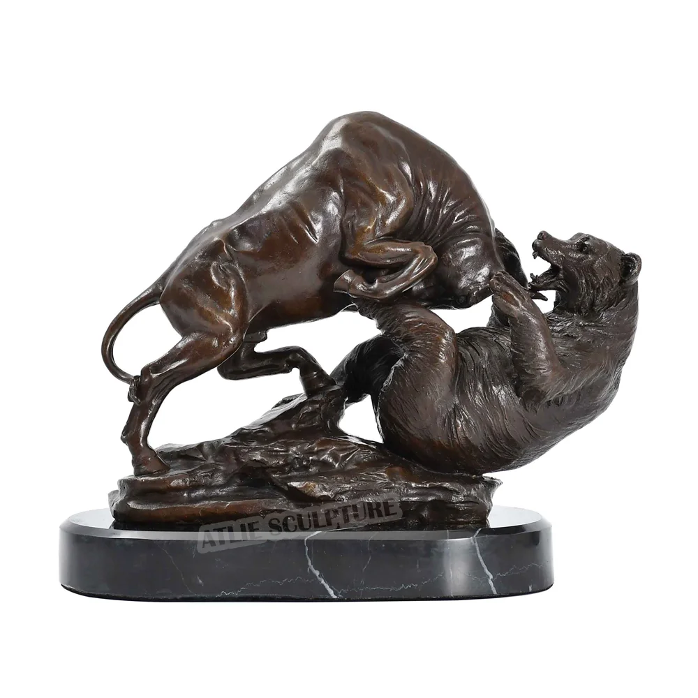 在庫残りわずか ブロンズ風 ブル ベア 雄牛と熊 彫刻像 ホワイトハウス内のインテリア彫像 彫刻 Usa V S ロシア 社長室 貴賓室 役員室 輸入品 期間限定セール Reformschule De