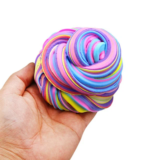 9 Colors Hand Gum Playdough Fluffy Slime Floam Light Clay Modeling Kids Toy Rubber Children's Toys 3