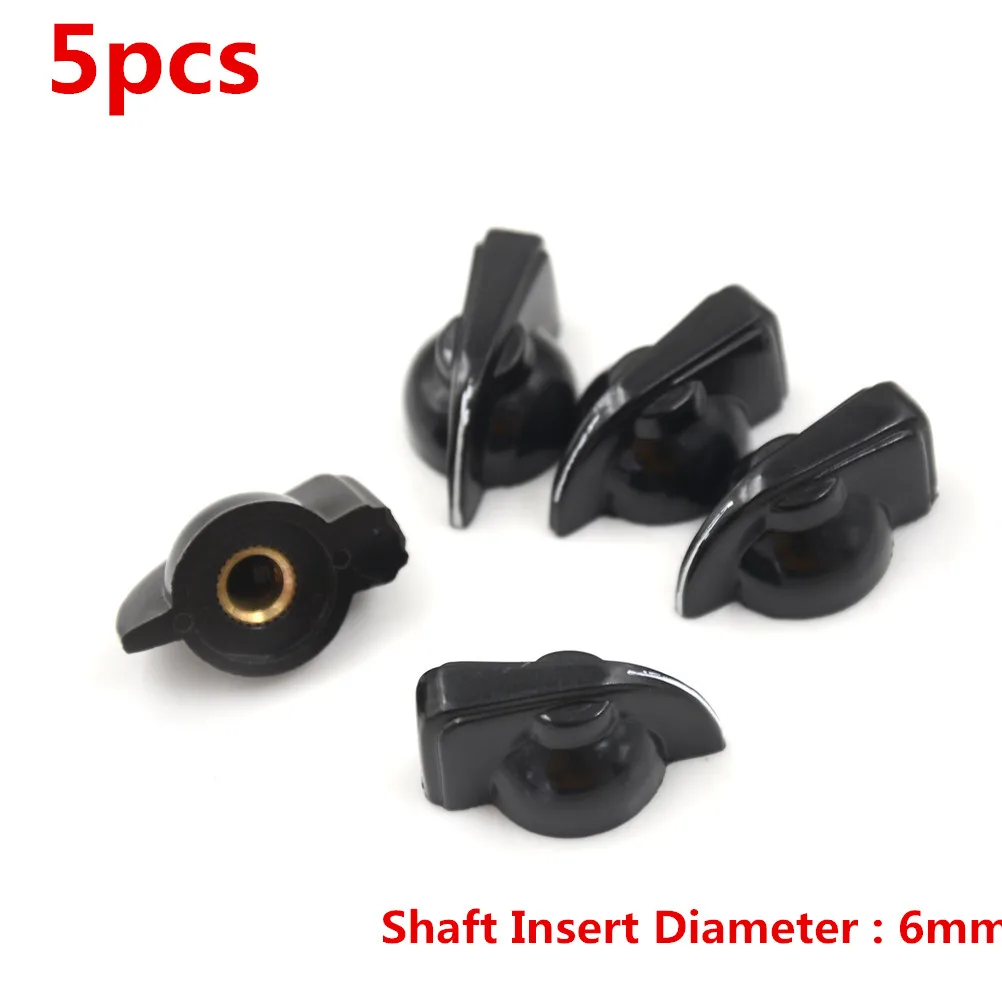 

5Pcs Useful Shaft Hole Dia Bakelite Potentiometer Pot Pointer Knobs Caps 6mm