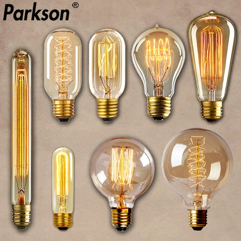 E27 Retro Edison Bulb AC 220V 40W Dimmable Ampoule Vintage Edison Light bulb ST64 G80 G95 T225 Incandescent Lamp Edison Lamp
