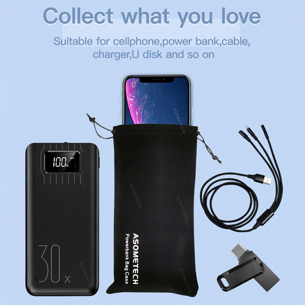 Power Bank Case Phone Pouch Mobile Phone Protection Travel Portable Storage Bag Soft Pouch Case Accessories power bank case
