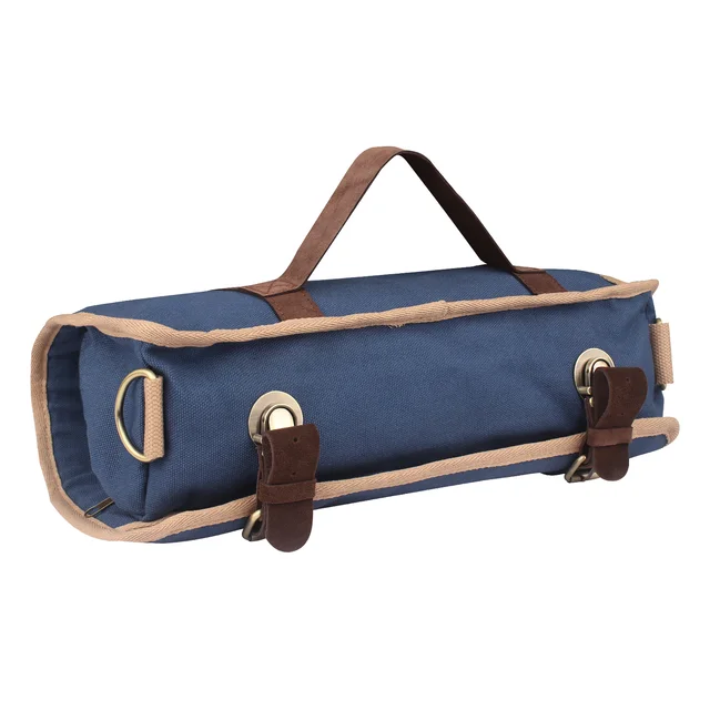WESSLECO Bar Bartender Carrying Bag Creative Bartender Canvas Toolkit Pack Bar Tool Bag Professional Cocktail Shaker Set Storage Blue