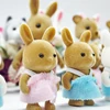 2PCS 1/12 Forest Animal Family  Baby Dolls 4.5CM Rabbit Bear Panda Action Figure Dollhouse Accessories Play House Toys For Girl 3