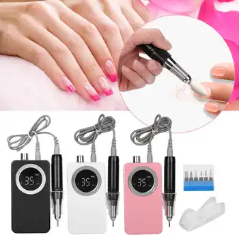 

35000rpm Electric Nail Drill Potable Nail Grinding Machine Manicure Vacuum Cleaner Polishing Pedicure Nails Accessoires