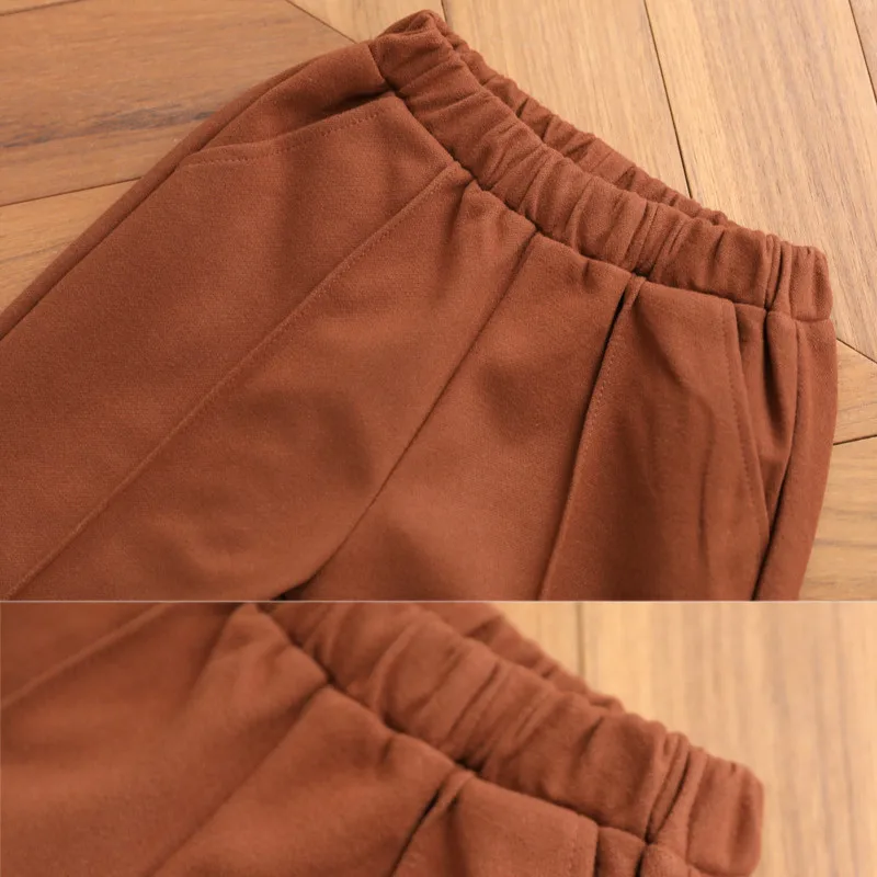 Новинка года, однотонные повседневные штаны для девочек на осень и зиму, брюки для новорожденных девочек эластичный пояс детские модные свободные штаны#8090