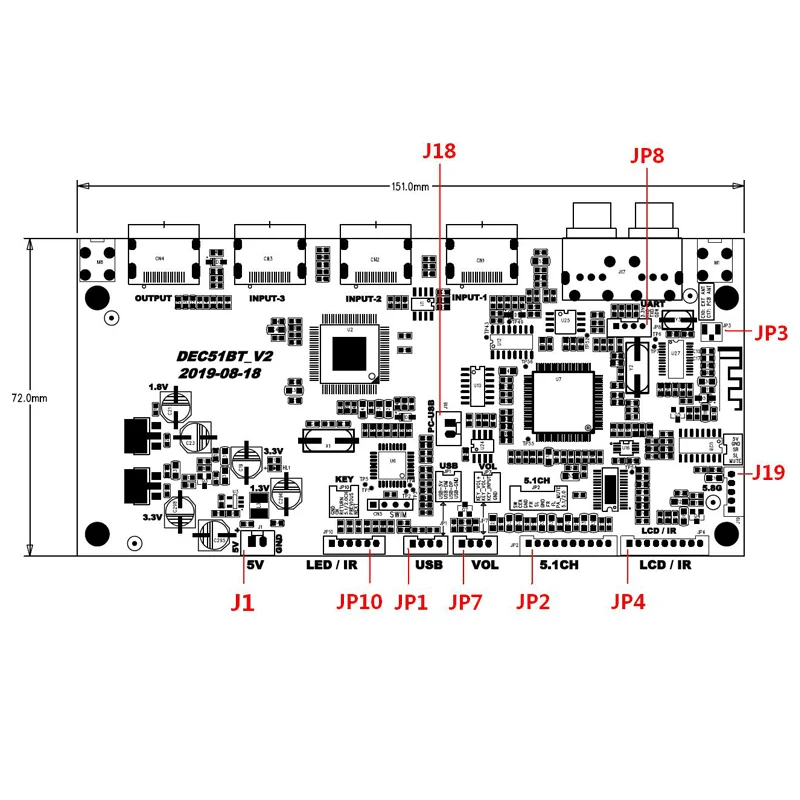 Для DIY DAC DTS AC3 dolby 5,1 аудио декодер конвертер плата PCBA для HDMI экстрактор 4K* 2K Bluetooth BT цифровой SPDIF OPT COX ARC