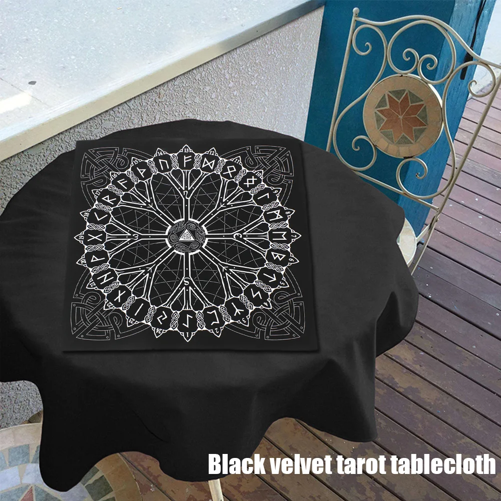 Desktop Flannel Cover Astrology Professional Playing Cards Divination Entertainment Altar Board Game Tarot Tablecloth 49x49cm