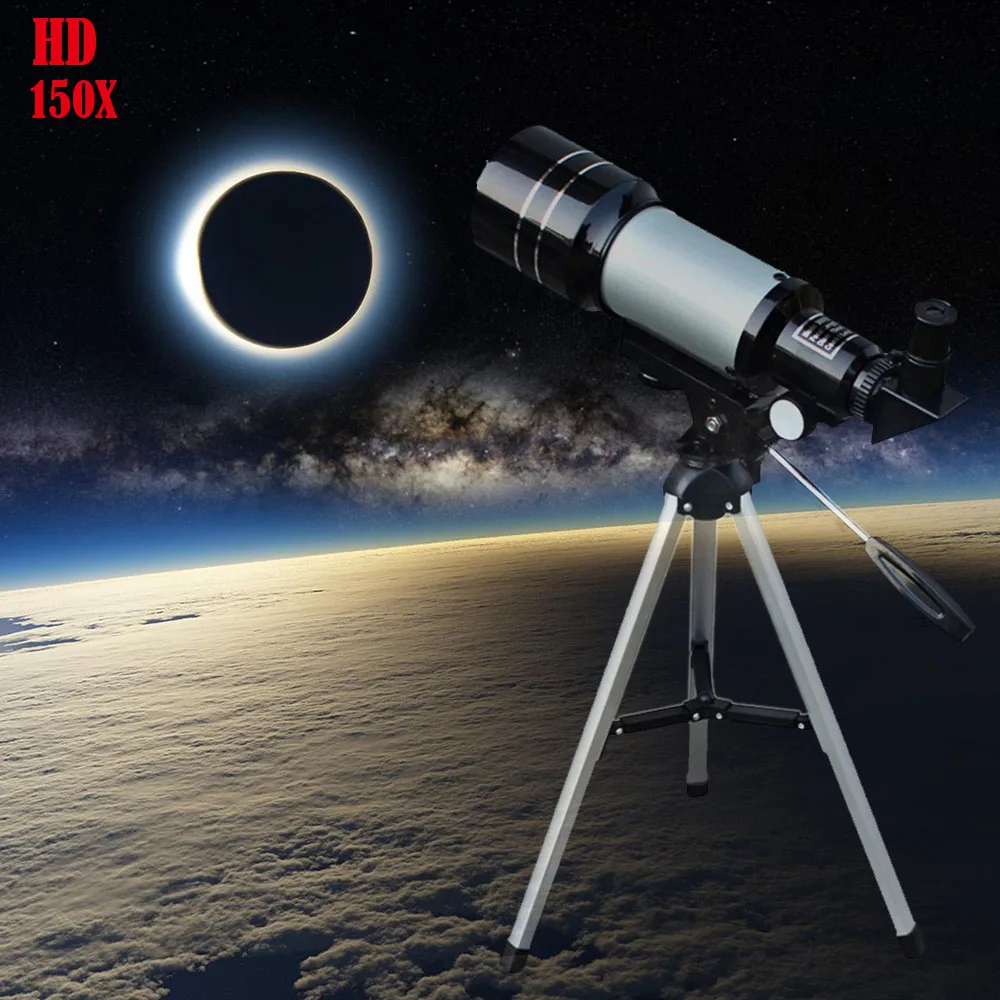

150X Professional Space Astronomical Monocular Telescope with Barlow Lens Eyepiece & Tripod & Moon Filter